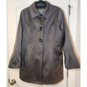 Apt 9 Ruffle Sleeve Jacket Womens Large Gray Lightweight Stylish Casual